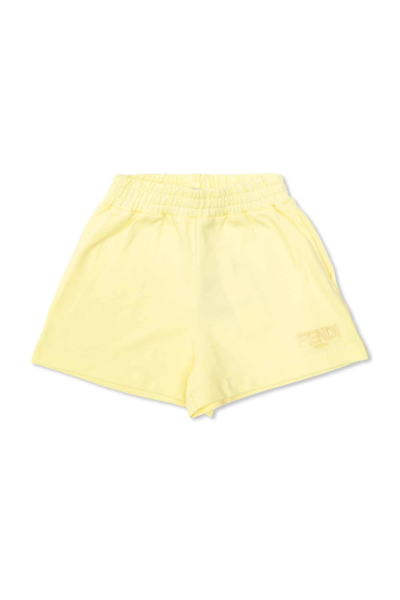 Yellow Shorts with embroidered logo Fendi Kids - Vitkac AS
